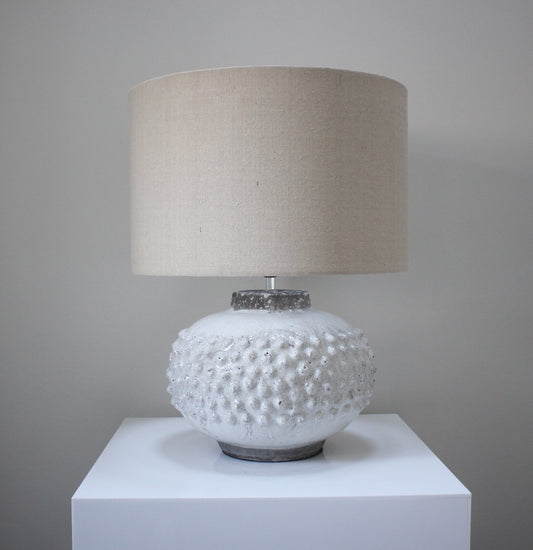 Cream Crackle Glaze Lamp Base & Shade