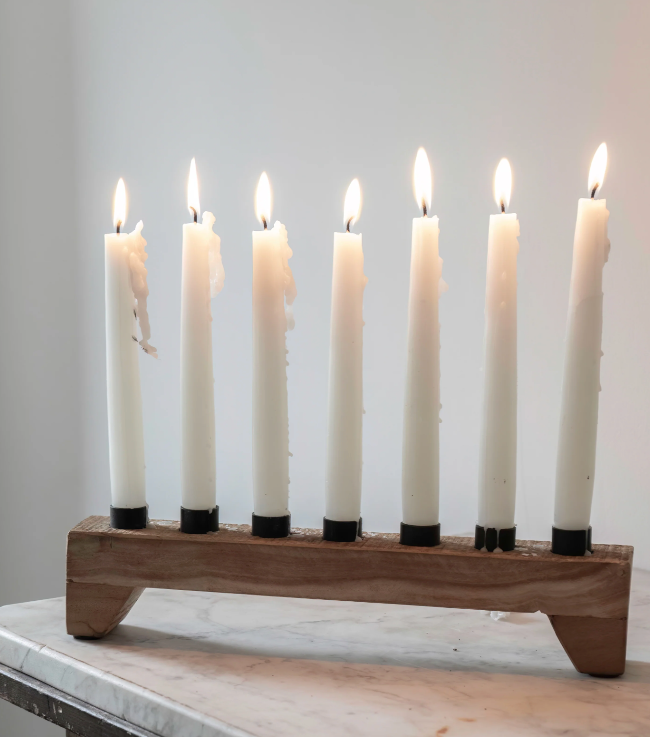 Wooden Candle holder with 7 candle slots