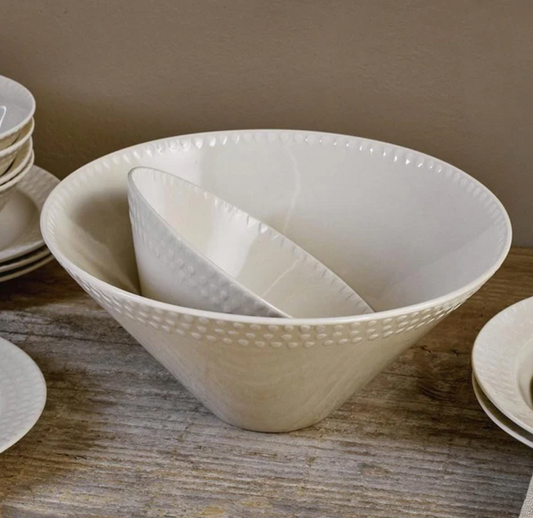 Ela Dinnerware Range - Large cream serving bowl